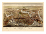 1873  Boston Bird's Eye View  Massachusetts  United States