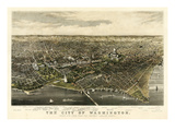 1880  Washington 1880c Bird's Eye View  District of Columbia  United States