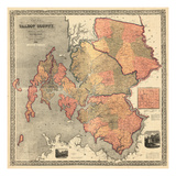 1858  Talbot County Wall Map  Maryland  United States