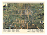 1892  Lima Bird's Eye View  Ohio  United States