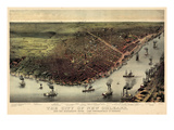 1885  New Orleans Bird's Eye View  Louisiana  United States