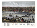 1876  Louisville Bird's Eye View  Kentucky  United States