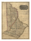 1814  Wayne and Pike Counties Wall Map  Pennsylvania  United States
