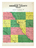 1920  County Outline Map  Nebraska  United States