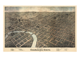 1872  Columbus Bird's Eye View  Ohio  United States
