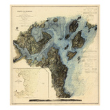 1862  Portland Harbor Chart  Maine