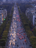 High Angle View of Traffic on the Road  Avenue Des Champs-Elysees  Paris  Ile-De-France  France