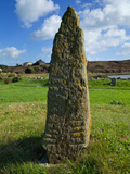 Ogham Standing Stone  Displaying Early Irish Writing  at Bunmahonthe Copper Coast Geopark County