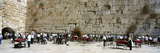 Crowd Praying in Front of a Stone Wall  Wailing Wall  Jerusalem  Israel