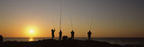 Silhouette of Fishermen Fishing in River at Sunset  Scottburgh  Kwazulu-Natal  South Africa