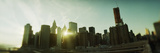 City Viewed from Brooklyn Bridge at Sunset  Manhattan  New York City  New York State  USA