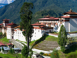 High Angle View of a Fortress in the Mountains  Trongsa Dzong  Trongsa  Bhutan