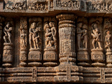 Architectural Detail of Erotic Stone Carvings in a Temple  Sun Temple  Konark  Orissa  India