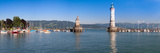 Entrance of the Harbor with the Bavarian Lion and the Lighthouse  Lindau  Lake Constance  Bavari