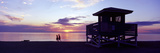Silhouette of a Couple Walking on the Beach  Gulf of Mexico  Florida  USA