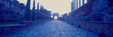 Ruins Along a Road at Dawn  Roman Forum  Rome  Lazio  Italy