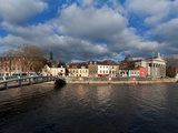 The Millenium Foot Bridge over the River Lee St Annes Church Behind  and St Mary's Church (Right