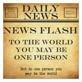 News Flash - One Person