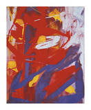 Abstract Painting  c 1982 (Indigo  Red  White)