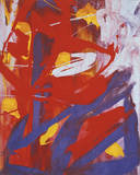 Abstract Painting  c 1982 (Indigo  Red  White)