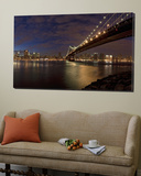 Manhattan Bridge and Brooklyn Bridge  New York City  USA