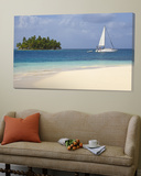 Panama  Comarca de Kuna Yala  San Blas Islands  Beach and Sailing Boat