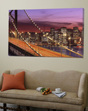 Bay Bridge Illuminated at Night  San Francisco  California  USA