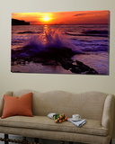 Wave Breaking on Rocks  Bempton  Yorkshire  England  United Kingdom