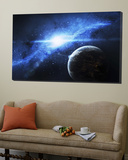 A Paradise World with a Huge City Looks Out on a Beautiful Nebula