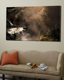 A Small Waterfall in the Jungle with Sun Rays