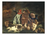 Dante's Boat or Dante and Virgil Ferried by Plegias to Hell from Divine Comedy C1822