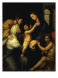 The Holy Family of Madonna of Impannata or Window  1512-13  Oil on Canvas with Saint John