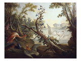Landscape with Swans  C1765  North Wall of the Salon Demarteau