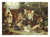Behind the Curtain  Circus Entertainers Resting Between Acts  1880