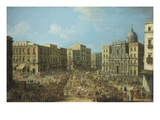 Carnival in Naples  Italy  Showing St Ferdinand Square and the Royal Procession