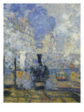 Steam Trains  from La Gare Saint-Lazare  Saint Lazare Railway Station  Paris  1877  Detail