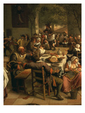 Fête in an Inn  1674 (Detail of Table)