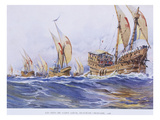 Ships of Saint Louis Ix During the 8th Crusade  1268  Watercolour Reconstruction  Late 19th Century