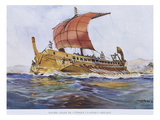 5th Century BC Greek Ship  Watercolour Reconstruction  Late 19th - Early 20th Century