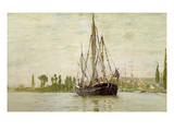 Chasse-Marée À L'Ancre  Coasting Vessel at Anchor Near Rouen  France  1871-2