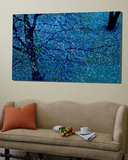 Autumn Tree in Blue  Green  and Purple