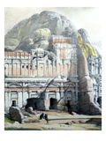 Petra  Ancient City Rediscovered by Burckhardt in 1812  Jordan  Watercolour  1839  Detail