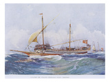 17th Century Maltese Galley Running with Wind to Stern  Watercolour Reconstruction