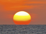 Close Up of the Sun Setting over the Gulf of Mexico