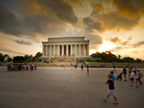 A View of the Lincoln Memorial at Sunset