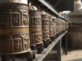 Prayer Wheels Near a Stupa in Kathmandu  Nepal