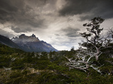 The Torres Del Paine Mountains on a Cloudy Day