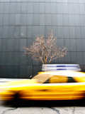 A Taxi Passes by in a Blur