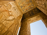 A Detail of Columns and Ceiling at Medinet Habu
