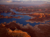 Scenic Aerial of Lake Powell and Rock Formations